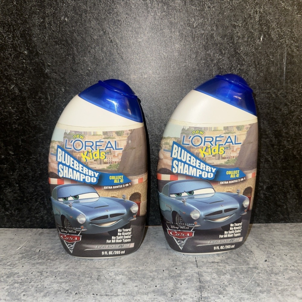2 Lot L'OREAL KIDS Disney Cars Finn McMissle BLUEBERRY Loreal SHAMPOO